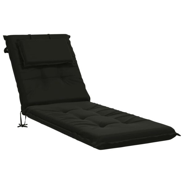vidaXL Vankúš na ležadlo GEMERT 100% polyester Čierna 190 x 50 x 9 cm – Obrázok 2