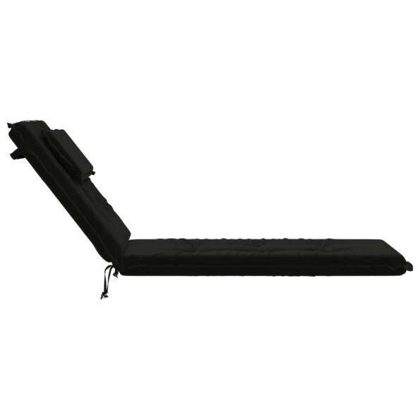 vidaXL Vankúš na ležadlo GEMERT 100% polyester Čierna 190 x 50 x 9 cm – Obrázok 5