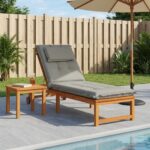 vidaXL Vankúš na ležadlo GEMERT 100% polyester Sivá 190 x 50 x 9 cm
