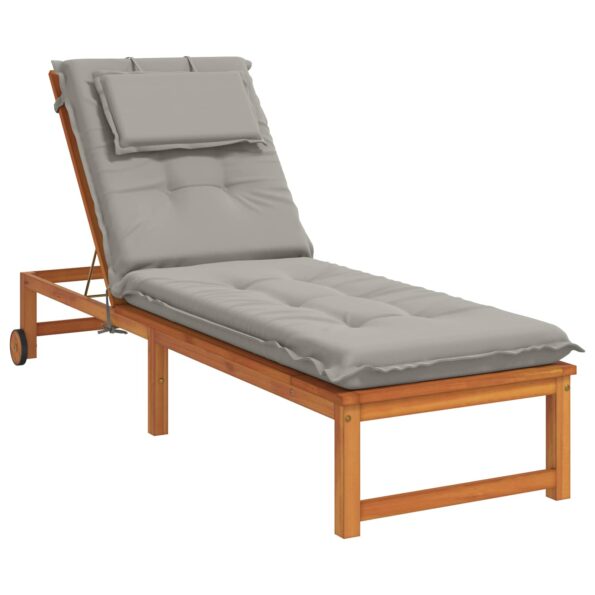 vidaXL Vankúš na ležadlo GEMERT 100% polyester Sivá 190 x 50 x 9 cm – Obrázok 3