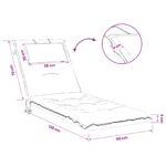 vidaXL Vankúš na ležadlo GEMERT 100% polyester Sivá 190 x 50 x 9 cm – Obrázok 9