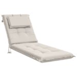 vidaXL Vankúš na ležadlo GEMERT 100% polyester Biela 190 x 60 x 9 cm – Obrázok 2
