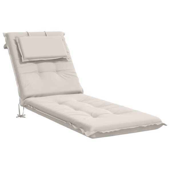 vidaXL Vankúš na ležadlo GEMERT 100% polyester Biela 190 x 60 x 9 cm – Obrázok 2