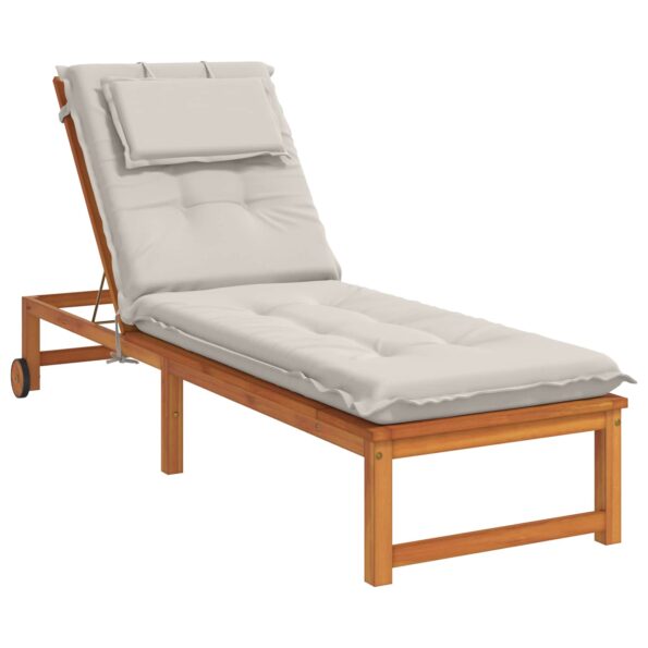 vidaXL Vankúš na ležadlo GEMERT 100% polyester Biela 190 x 60 x 9 cm – Obrázok 3