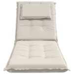 vidaXL Vankúš na ležadlo GEMERT 100% polyester Biela 190 x 60 x 9 cm – Obrázok 4