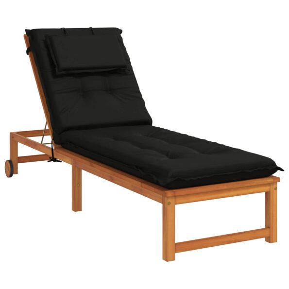 vidaXL Vankúš na ležadlo GEMERT 100% polyester Čierna 190 x 60 x 9 cm – Obrázok 3