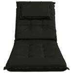 vidaXL Vankúš na ležadlo GEMERT 100% polyester Čierna 190 x 60 x 9 cm – Obrázok 4