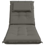 vidaXL Vankúš na ležadlo GEMERT 100% polyester Sivá 190 x 60 x 9 cm – Obrázok 4