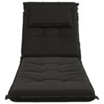vidaXL Vankúš na ležadlo GEMERT 100% polyester Čierna 190 x 60 x 9 cm – Obrázok 4