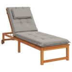 vidaXL Vankúš na ležadlo GEMERT 100% polyester Sivá 190 x 60 x 9 cm – Obrázok 3