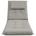 vidaXL Vankúš na ležadlo GEMERT 100% polyester Sivá 190 x 60 x 9 cm – Obrázok 4