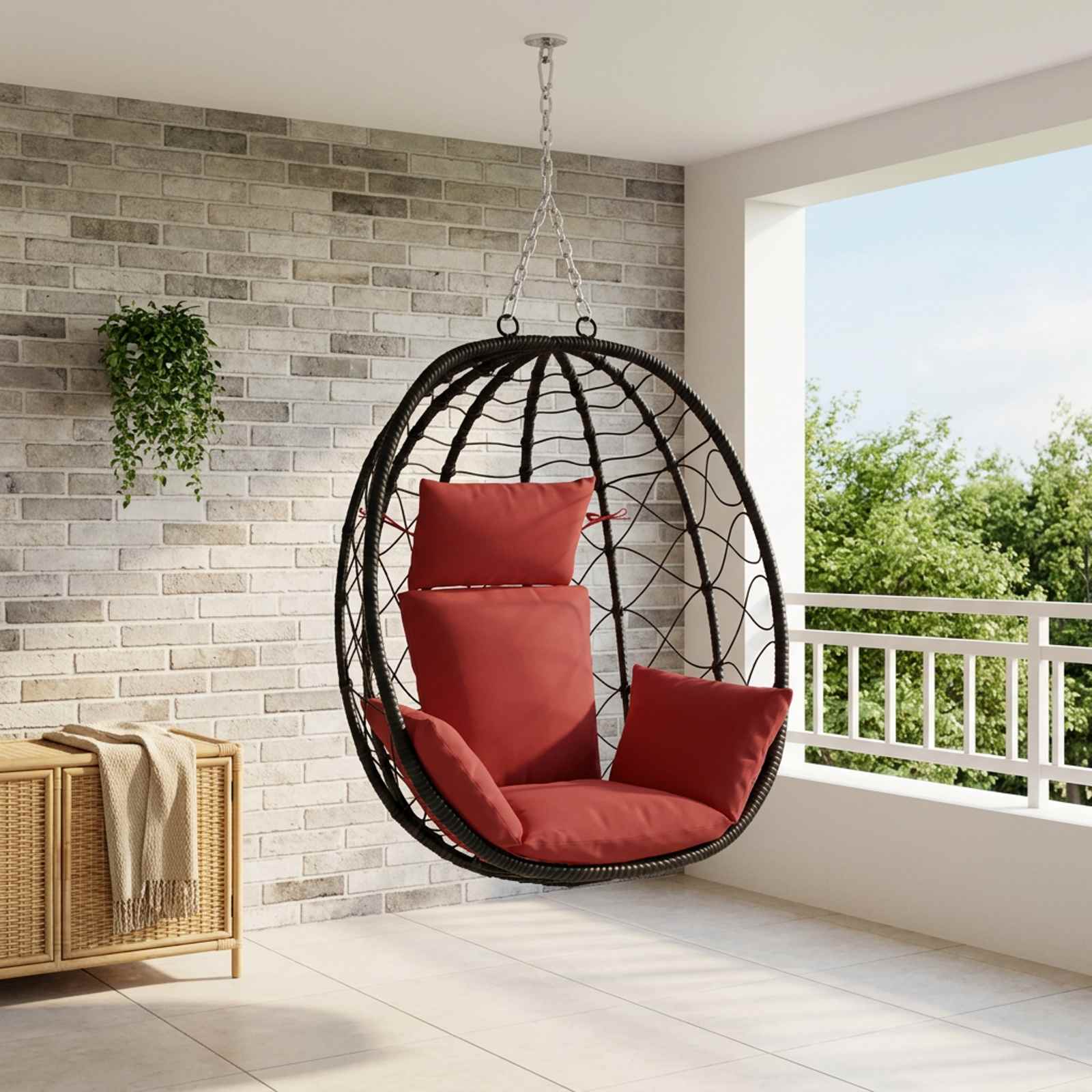 948267_1.jpg vidaXL Adirondack vankúš PUTTEN 100% polyester Víno červené – Obrázok 1