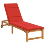 vidaXL Vankúš na ležadlo GEMERT 100% polyester Červená 200 x 50 x 3 cm – Obrázok 3