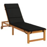 vidaXL Vankúš na ležadlo GEMERT 100% polyester Čierna 200 x 55 x 3 cm – Obrázok 3