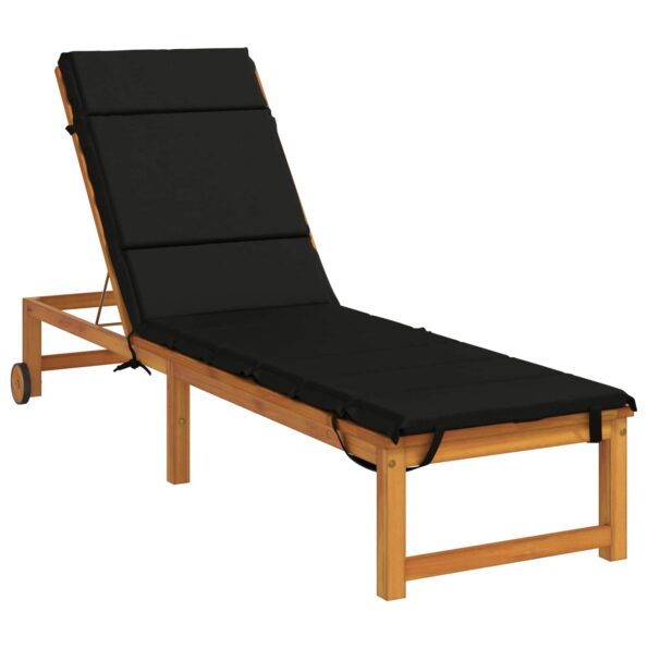 vidaXL Vankúš na ležadlo GEMERT 100% polyester Čierna 200 x 55 x 3 cm – Obrázok 3