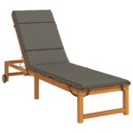 vidaXL Vankúš na ležadlo GEMERT 100% polyester Sivá 200 x 60 x 3 cm – Obrázok 3