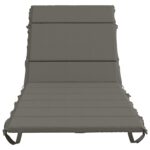 vidaXL Vankúš na ležadlo GEMERT 100% polyester Sivá 200 x 70 x 3 cm – Obrázok 4