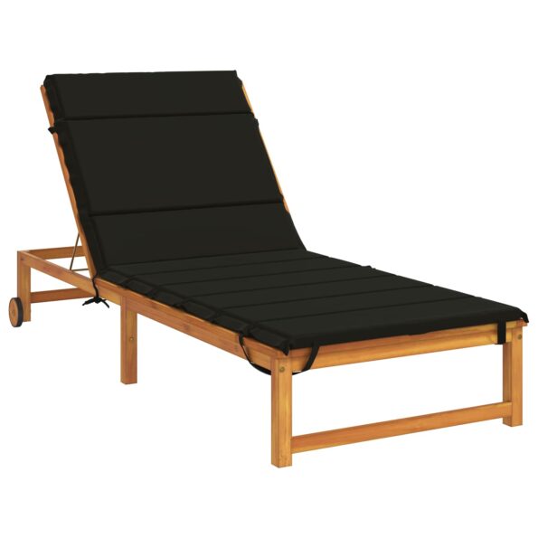 vidaXL Vankúš na ležadlo GEMERT 100% polyester Čierna 200 x 70 x 3 cm – Obrázok 3