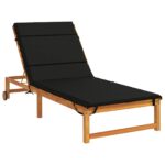 vidaXL Vankúš na ležadlo GEMERT 100% polyester Čierna 200 x 90 x 3 cm – Obrázok 3