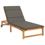 vidaXL Vankúš na ležadlo GEMERT 100% polyester Sivá 200 x 90 x 3 cm – Obrázok 3