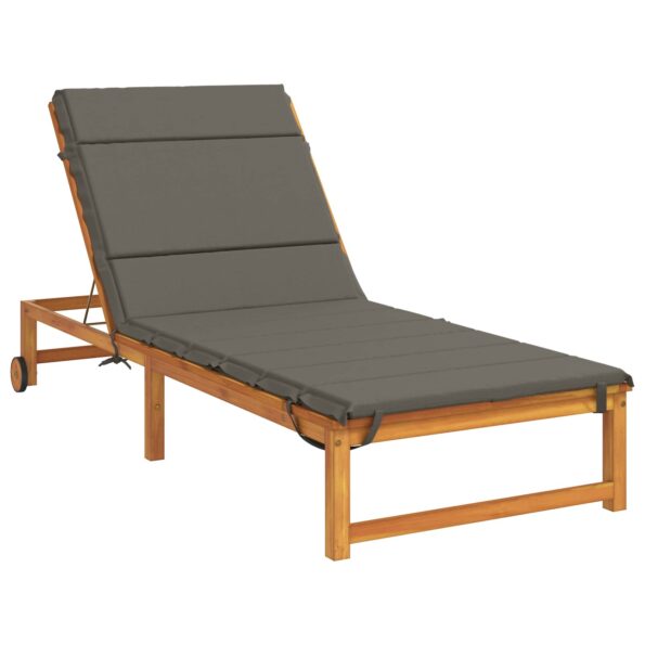 vidaXL Vankúš na ležadlo GEMERT 100% polyester Sivá 200 x 90 x 3 cm – Obrázok 3