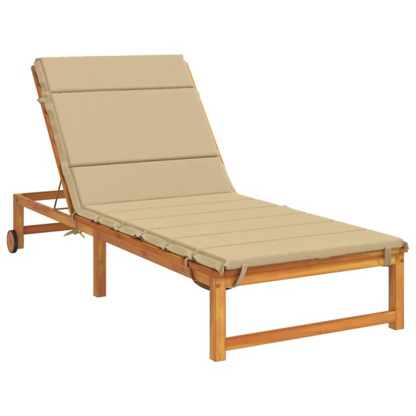 vidaXL Vankúš na ležadlo GEMERT 100% polyester Béžová 200 x 90 x 3 cm – Obrázok 3