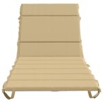 vidaXL Vankúš na ležadlo GEMERT 100% polyester Béžová 200 x 90 x 3 cm – Obrázok 4