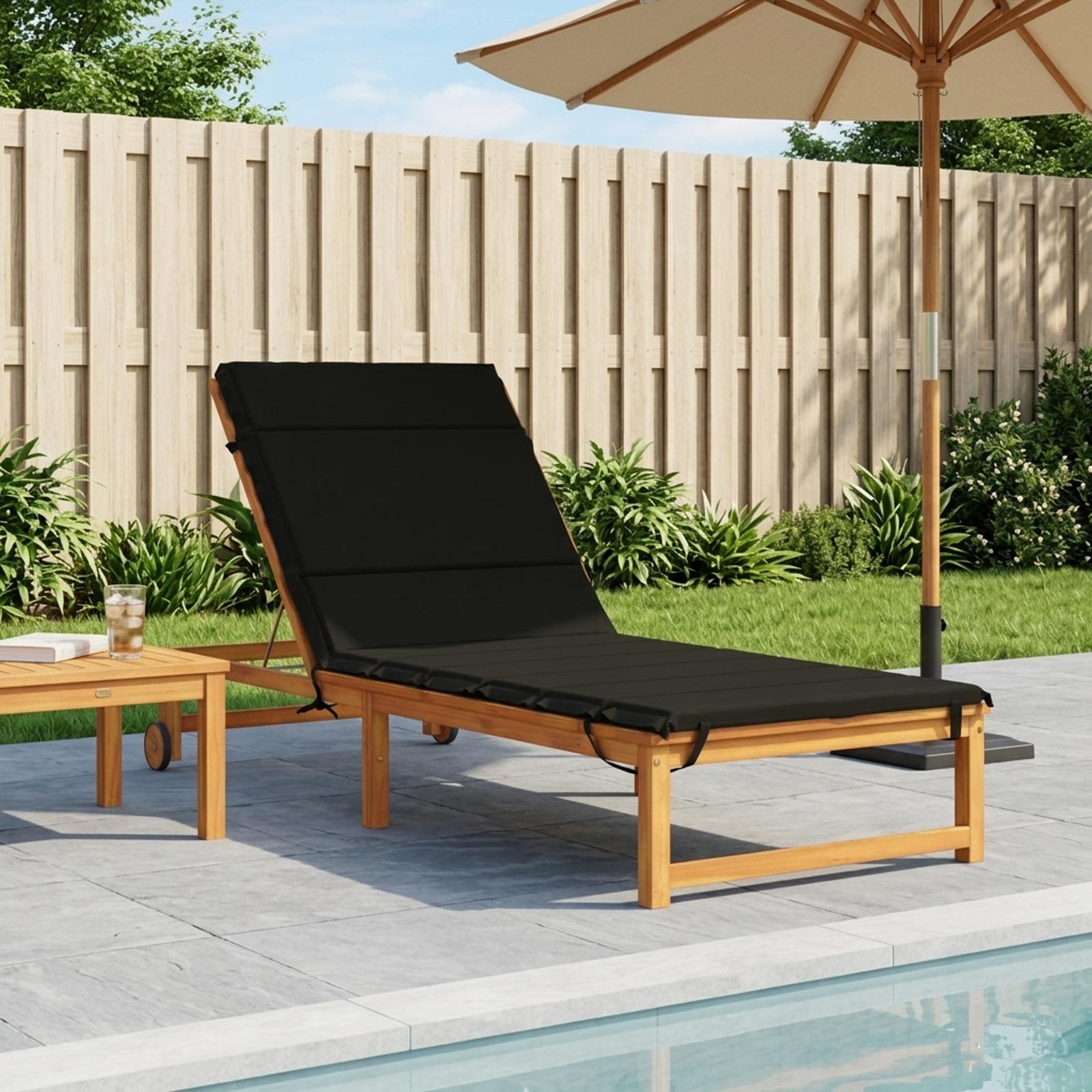 948602_1.jpg vidaXL Vankúš na ležadlo GEMERT 100% polyester Čierna 200 x 90 x 3 cm – Obrázok 1