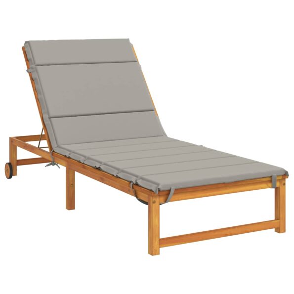 vidaXL Vankúš na ležadlo GEMERT 100% polyester Sivá 200 x 90 x 3 cm – Obrázok 3