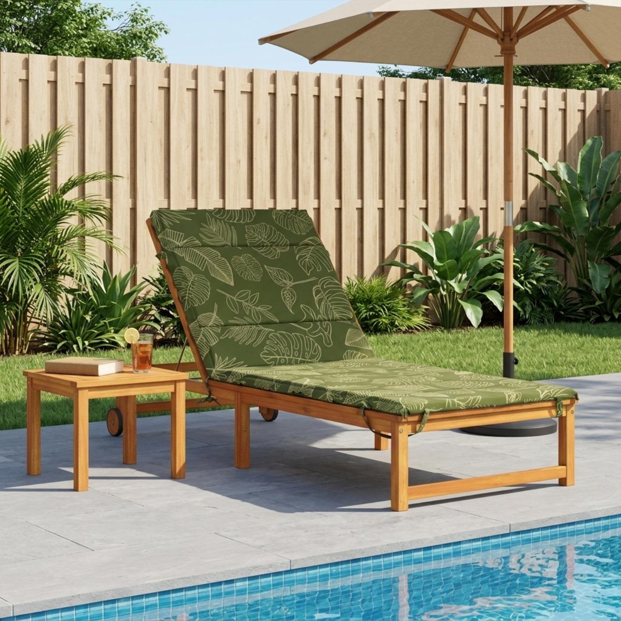 948609_1.jpg vidaXL Vankúš na ležadlo GEMERT 100% polyester Design s listami – Obrázok 1