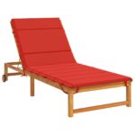 vidaXL Vankúš na ležadlo GEMERT 100% polyester Červená 200 x 90 x 3 cm – Obrázok 3