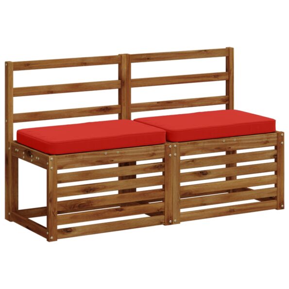 vidaXL 2-dielne podušky na lavicu VUGHT 2 pcs 100% polyester Červená – Obrázok 3