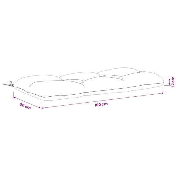 vidaXL Vankúš na lavičku VIANEN 100% polyester Modrá 100 x 50 x 12 cm – Obrázok 9