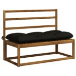 vidaXL Vankúš na lavičku VIANEN 100% polyester Čierna 100 x 50 x 12 cm – Obrázok 3