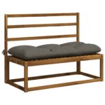 vidaXL Vankúš na lavičku VIANEN 100% polyester Sivá 100 x 50 x 12 cm – Obrázok 3