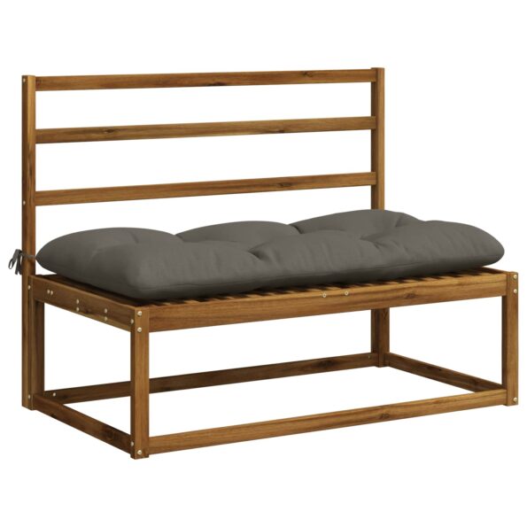vidaXL Vankúš na lavičku VIANEN 100% polyester Sivá 100 x 60 x 12 cm – Obrázok 3