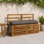 vidaXL Vankúš na lavičku VIANEN 100% polyester Sivá 120 x 30 x 12 cm