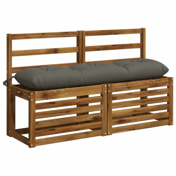 vidaXL Vankúš na lavičku VIANEN 100% polyester Sivá 120 x 30 x 12 cm – Obrázok 3