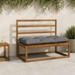 vidaXL Vankúš na lavičku VIANEN 100% polyester Sivá 120 x 60 x 12 cm – Obrázok 10