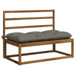 vidaXL Vankúš na lavičku VIANEN 100% polyester Sivá 120 x 60 x 12 cm – Obrázok 2