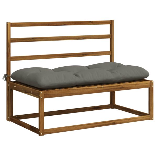vidaXL Vankúš na lavičku VIANEN 100% polyester Sivá 120 x 60 x 12 cm – Obrázok 2