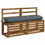 vidaXL Vankúš na lavičku VIANEN 100% polyester Modrá 130 x 30 x 12 cm – Obrázok 3