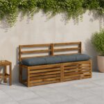vidaXL Vankúš na lavičku VIANEN 100% polyester Modrá 140 x 30 x 12 cm