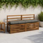 vidaXL Vankúš na lavičku VIANEN 100% polyester Sivá 140 x 30 x 12 cm