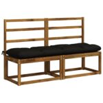 vidaXL Vankúš na lavičku VIANEN 100% polyester Čierna 140 x 40 x 12 cm – Obrázok 3