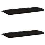 vidaXL Vankúše na lavičku VIANEN 2 ks 100% polyester Čierna – Obrázok 2