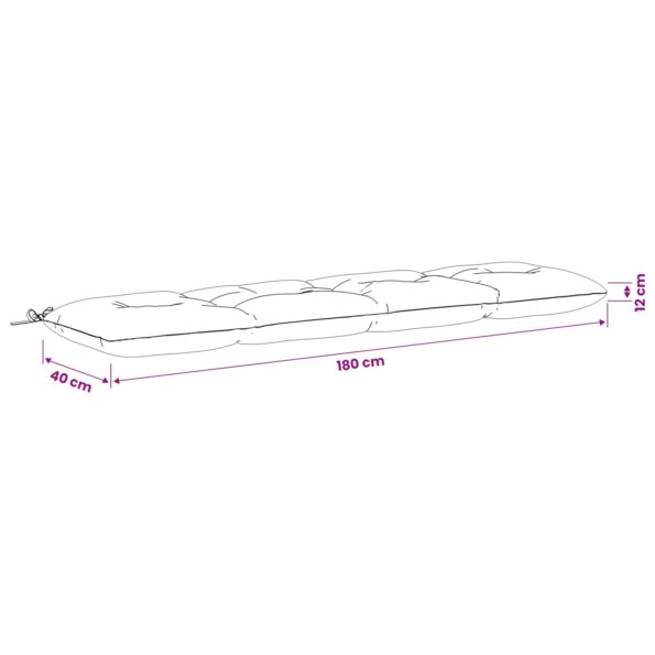 vidaXL Vankúš na lavičku VIANEN 100% polyester Biela 180 x 40 x 12 cm – Obrázok 9