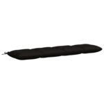 vidaXL Vankúš na lavičku VIANEN 100% polyester Čierna 180 x 40 x 12 cm – Obrázok 2