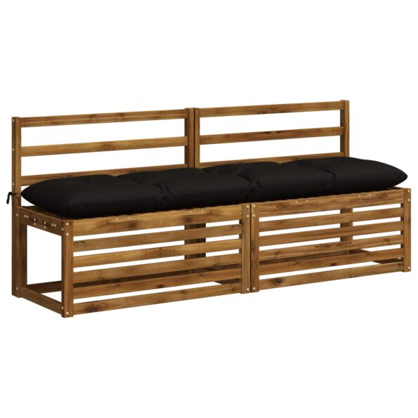 vidaXL Vankúš na lavičku VIANEN 100% polyester Čierna 180 x 40 x 12 cm – Obrázok 3