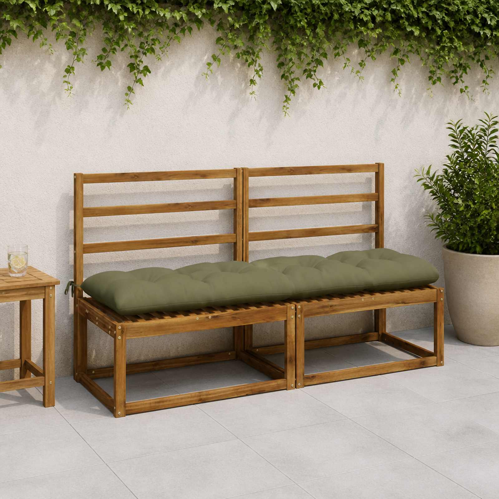 953087_1.jpg vidaXL Vankúše na lavičku VIANEN 2 ks 100% polyester Olivovo zelená – Obrázok 1